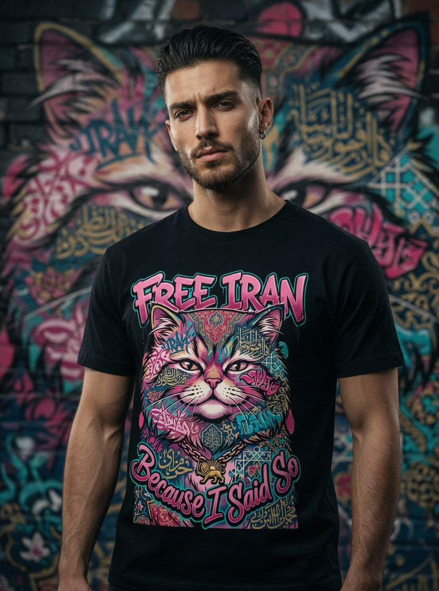 Pink Urban Persian Cat Graffiti | Free Iran