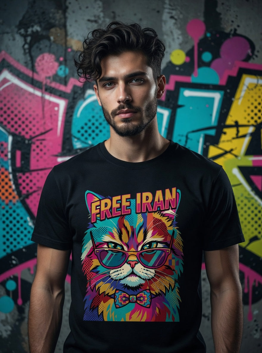 Colorful Pop-Art Revolution Persian Cat | Free Iran