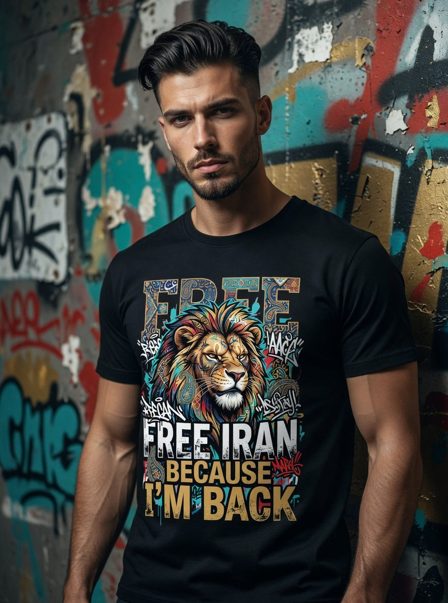 Vibrant Graffiti Urban Lion King | Free Iran